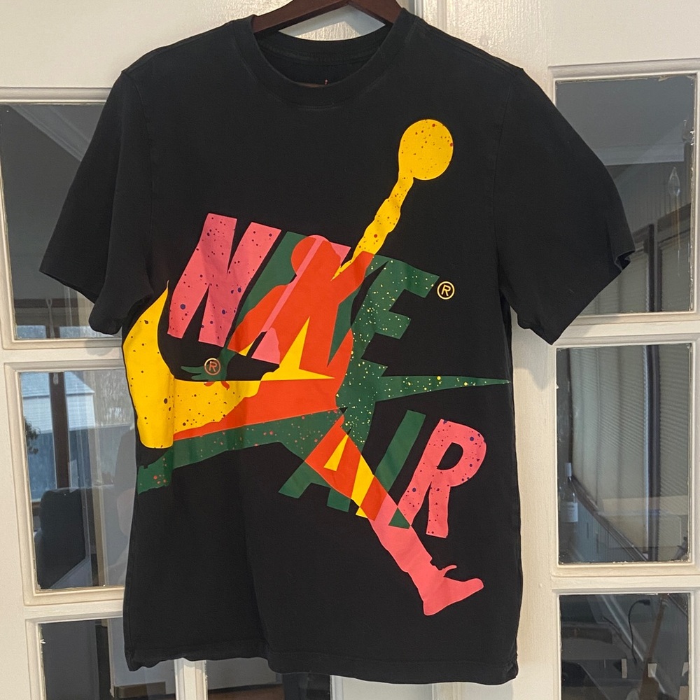 Nike Black Tee with Multicolor Jordan Air Logo